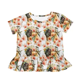 PREORDER Australiana Short Sleeve Frill Top (Ships w/c 16th Sept)