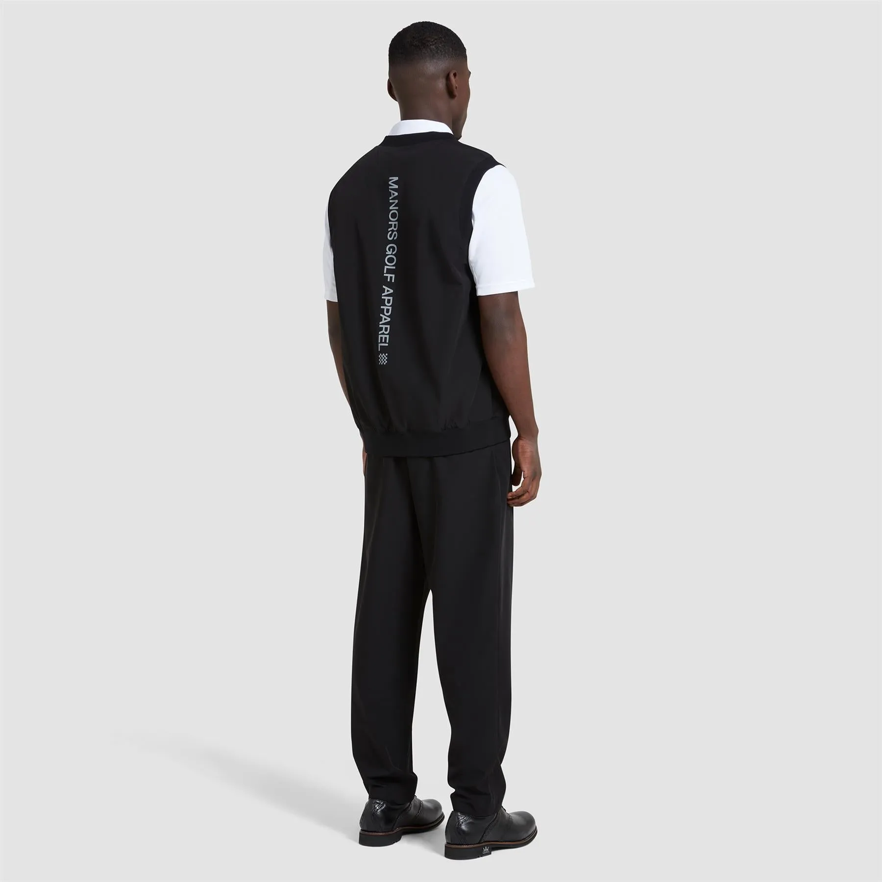 Reversible Legacy V-Neck Gilet Black Check - SS24