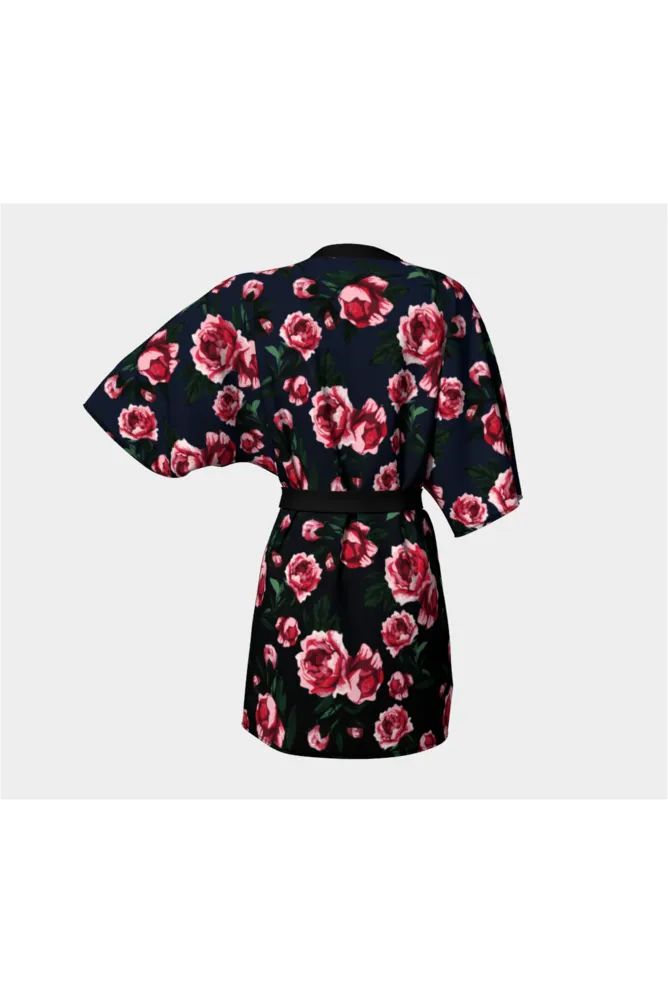 Roses at Midnight Kimono Robe