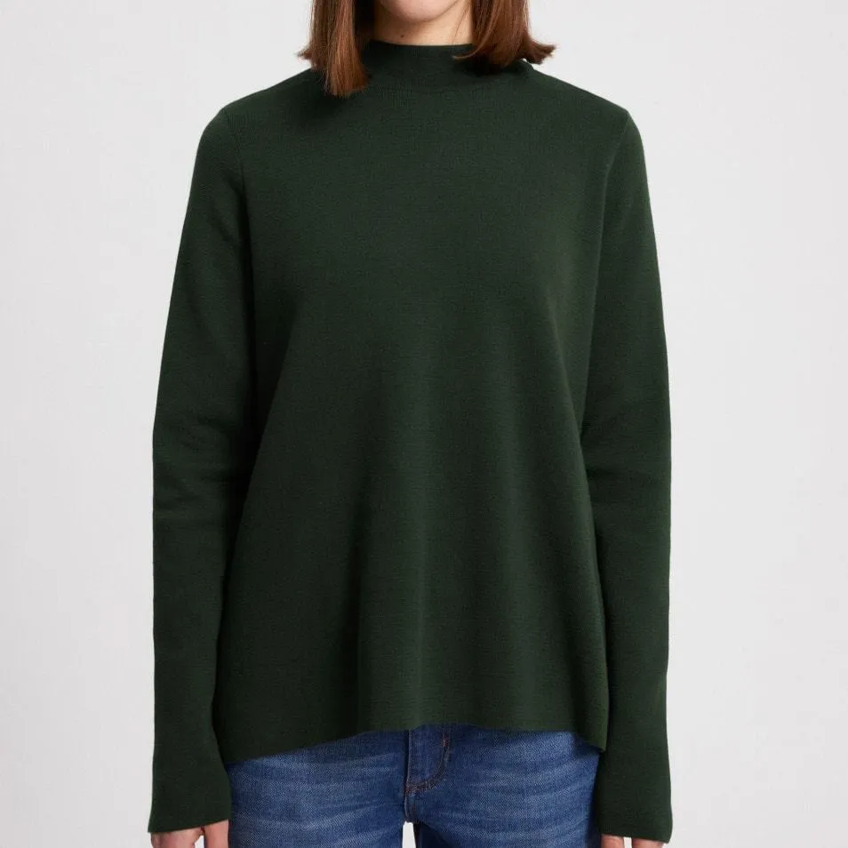 Seldaa Vintage Green Knitted Sweater in Organic Cotton