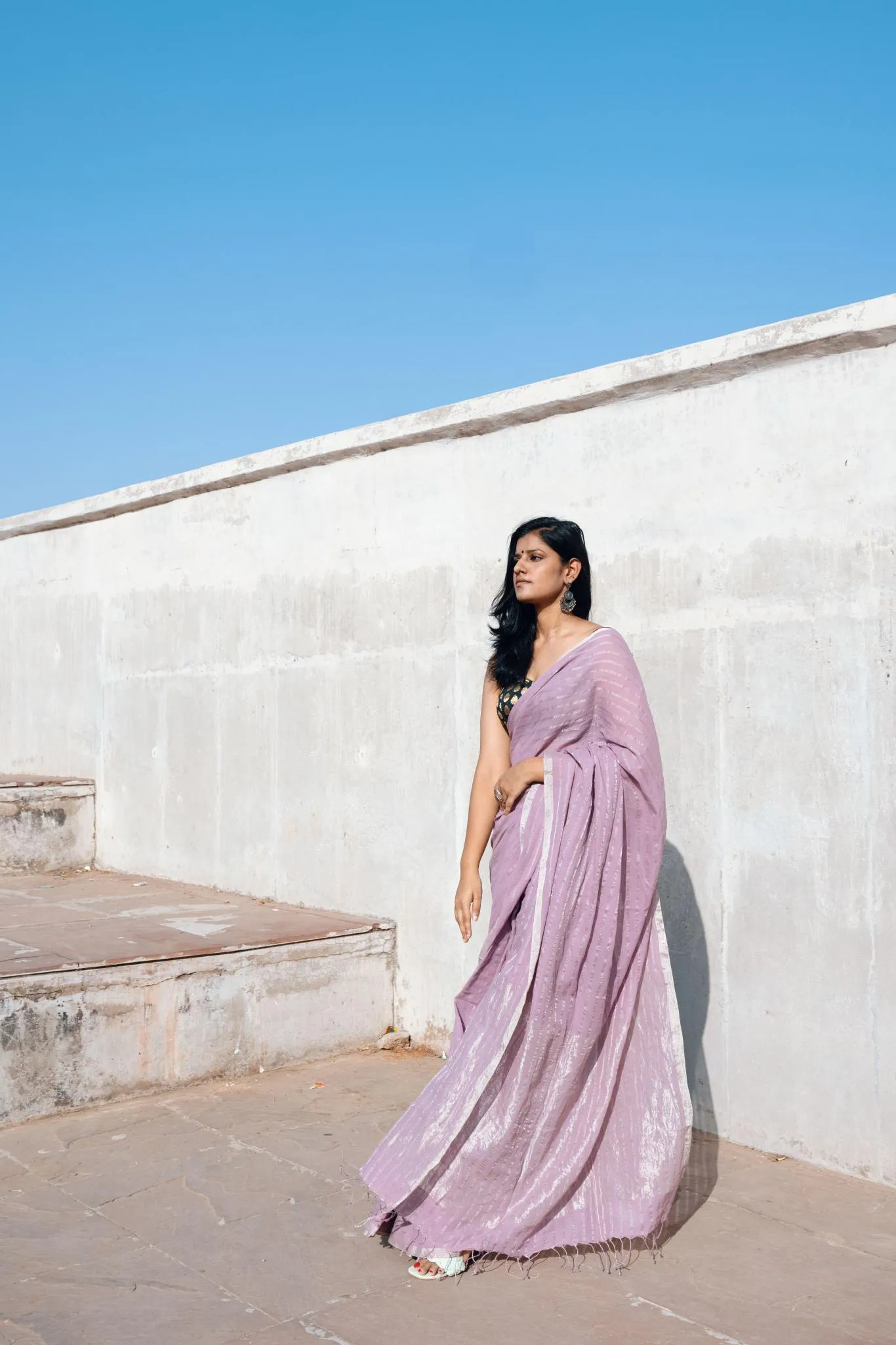 Sitara - Lavender zari by cotton saree