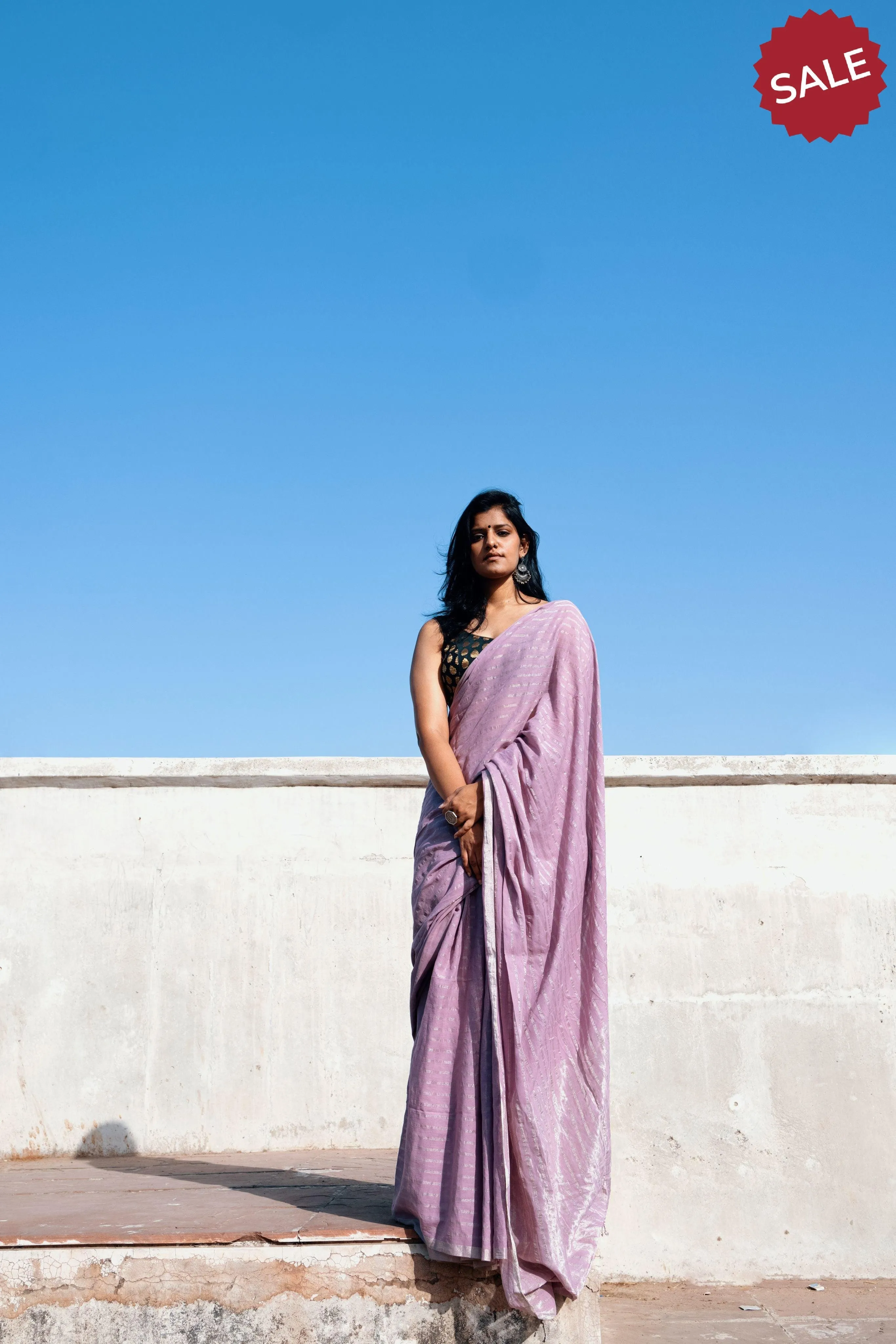 Sitara - Lavender zari by cotton saree