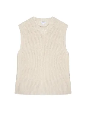 Sunspel Womens Sleeveless Jumper Ecru