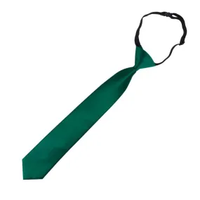 Teenager Boys Bottle Green Elastic Plain Teen Kids Neck Tie