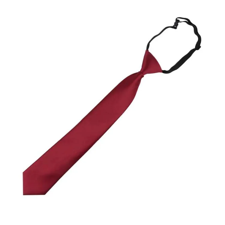 Teenager Boys Maroon Elastic Plain Teen Kids Neck Tie