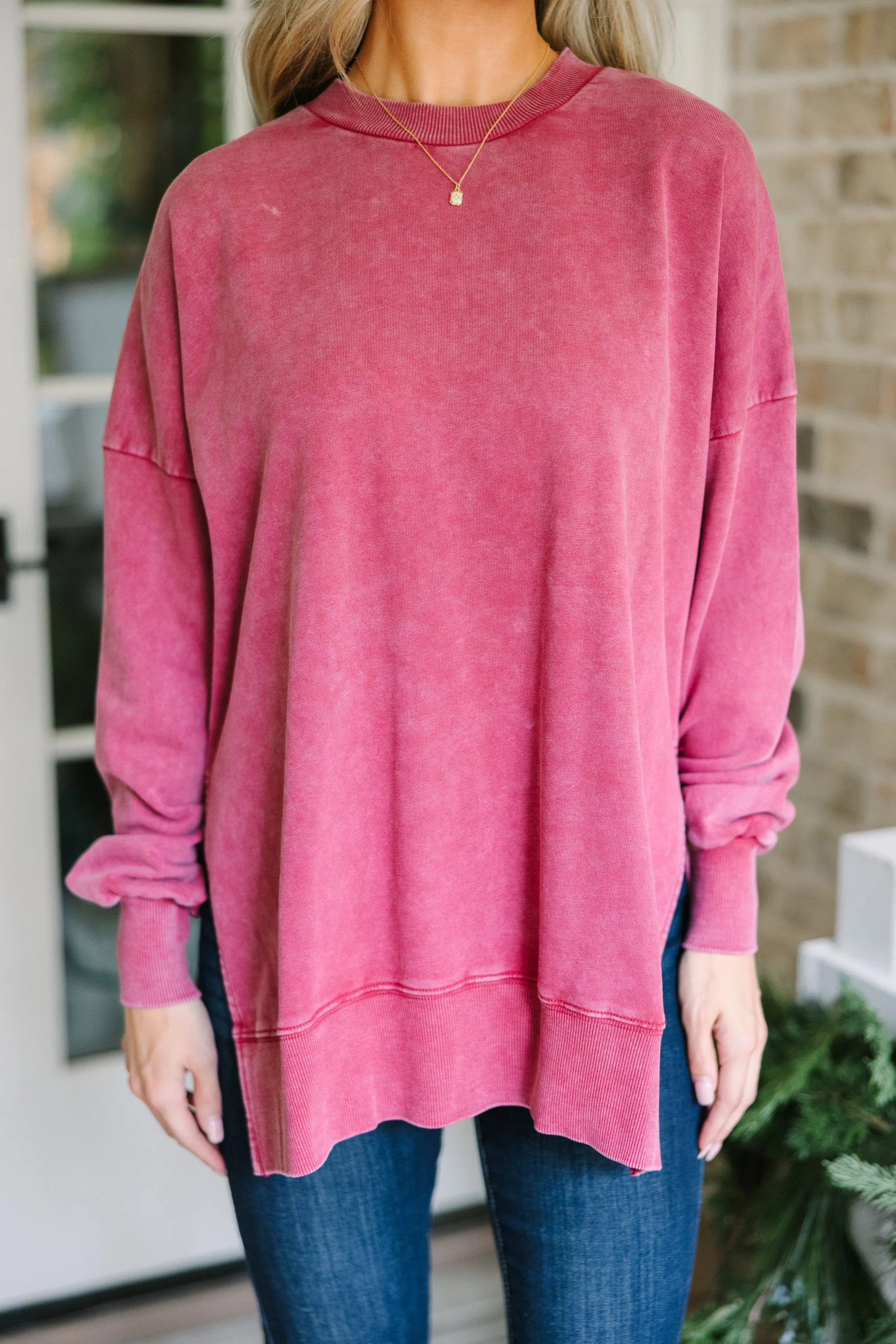 The Slouchy Wine Red Pullover