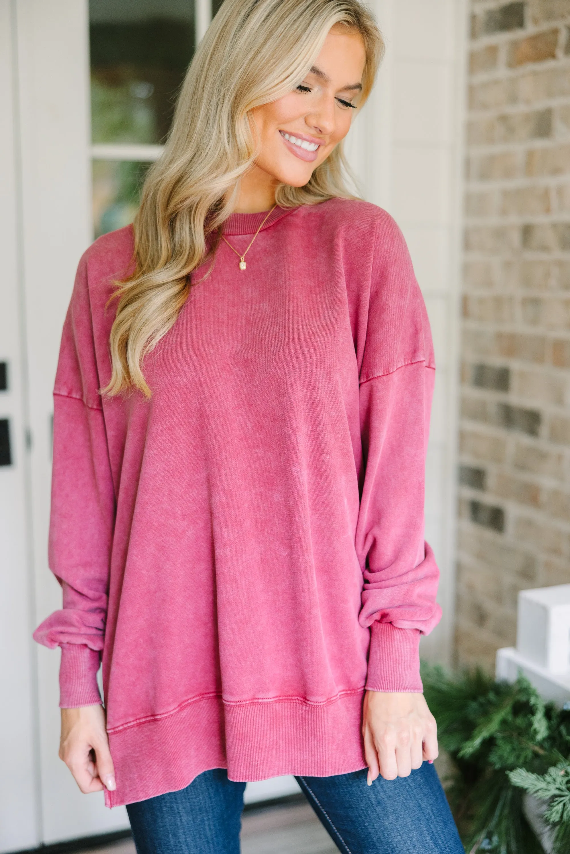 The Slouchy Wine Red Pullover