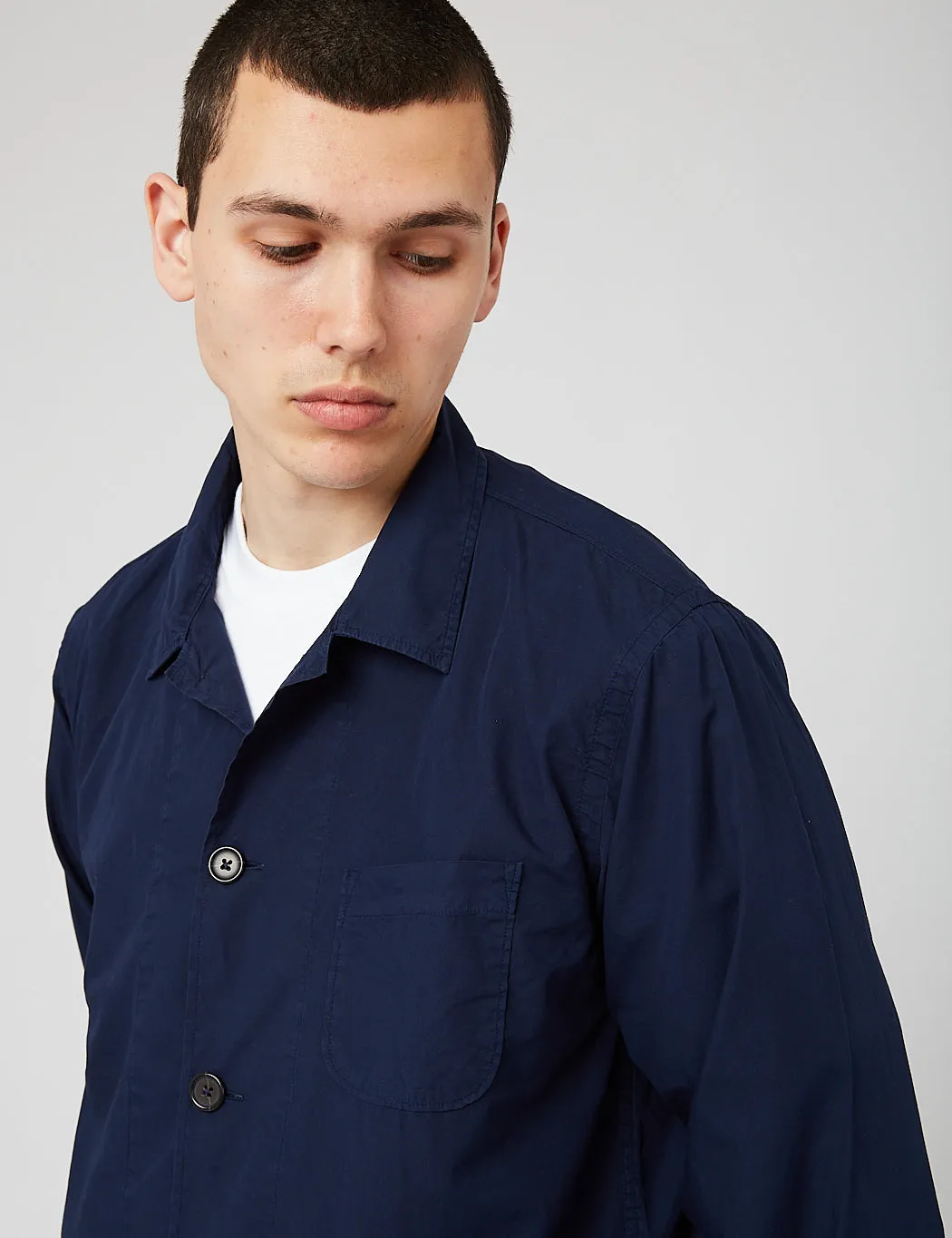 Universal Works Bakers Overshirt - Navy Blue