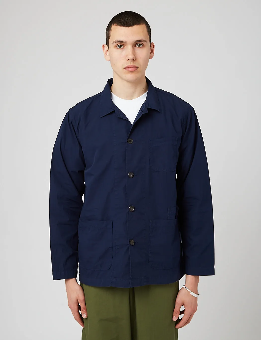 Universal Works Bakers Overshirt - Navy Blue