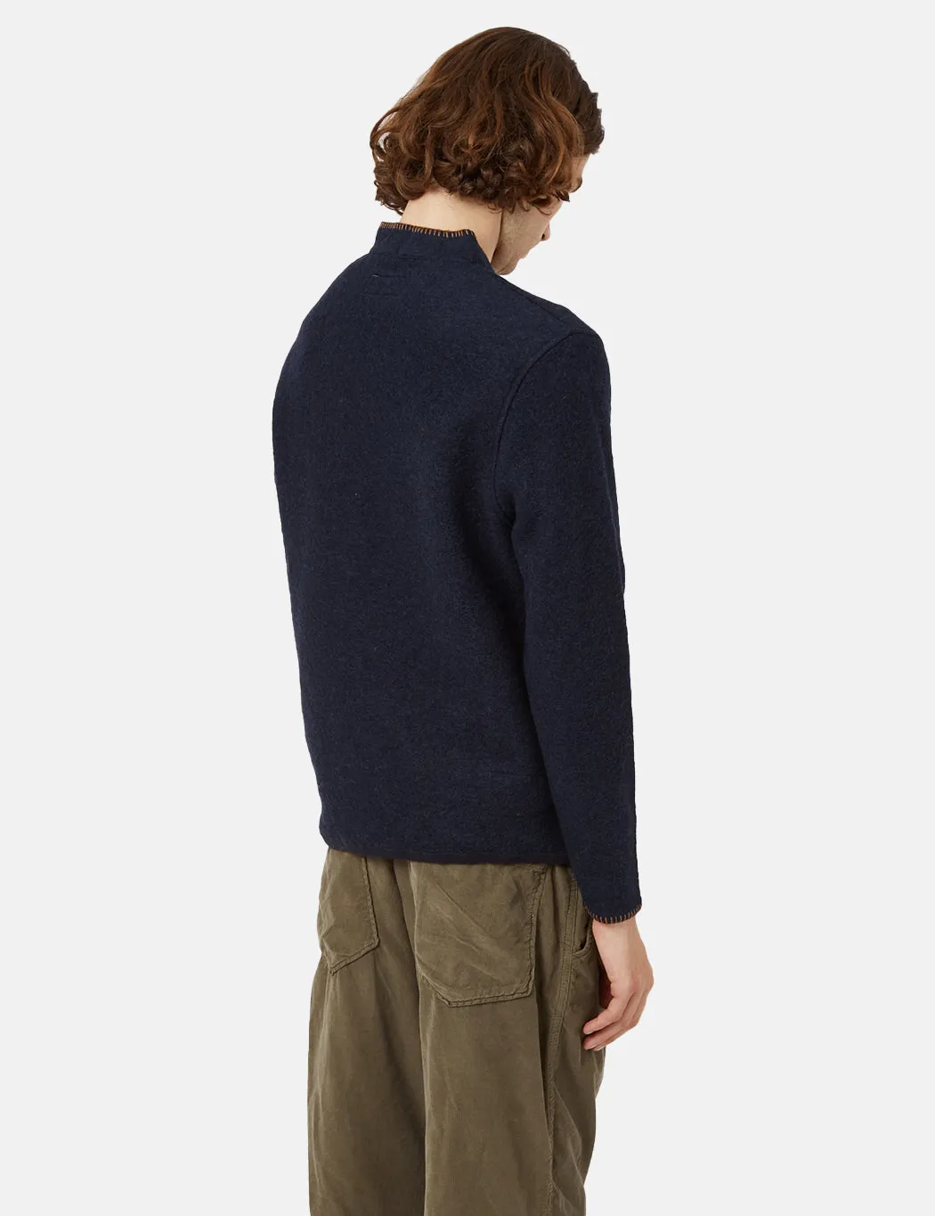 Universal Works Blanket Cardigan - Navy Blue