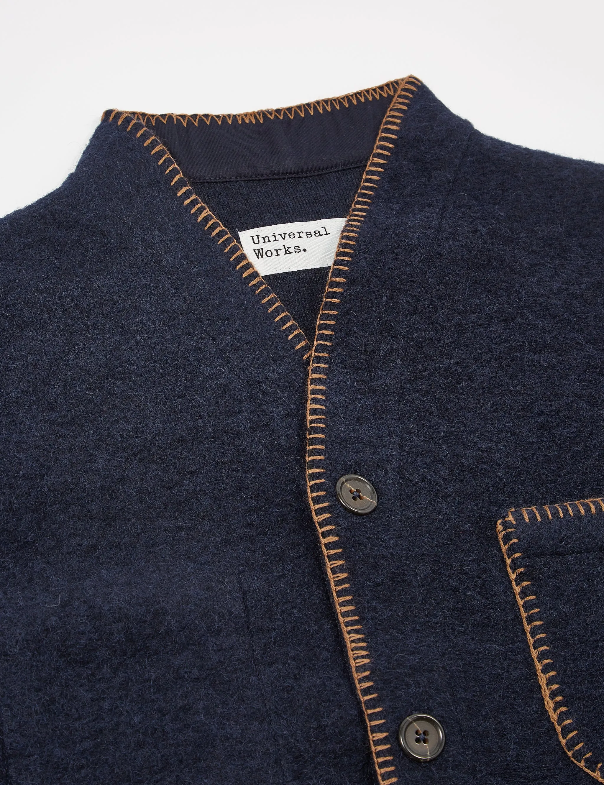 Universal Works Blanket Cardigan - Navy Blue