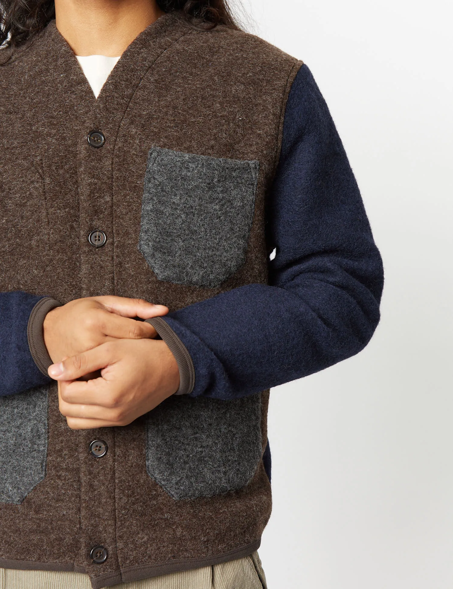 Universal Works Mixed Cardigan - Brown