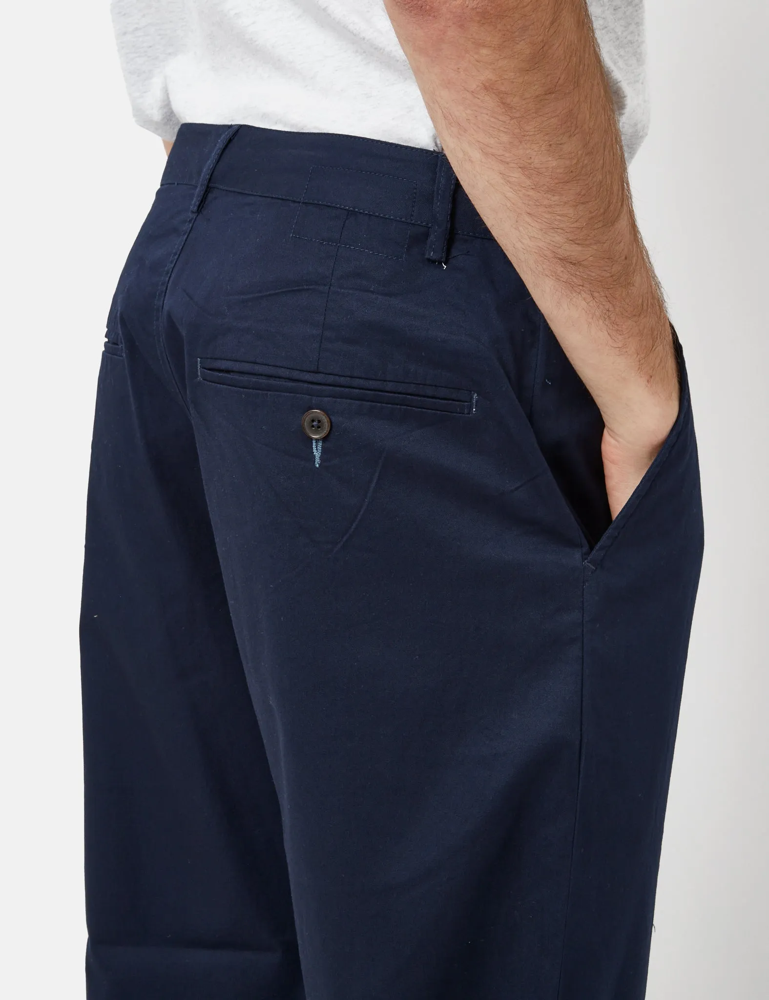 Universal Works RB Chino Trousers (Loose/Tapered) - Navy Blue