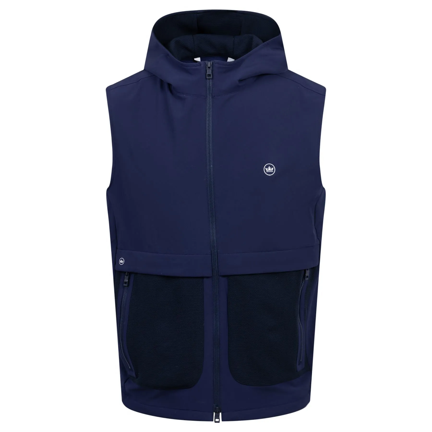 Via Classic Fit Full Zip Gilet Navy - SS24