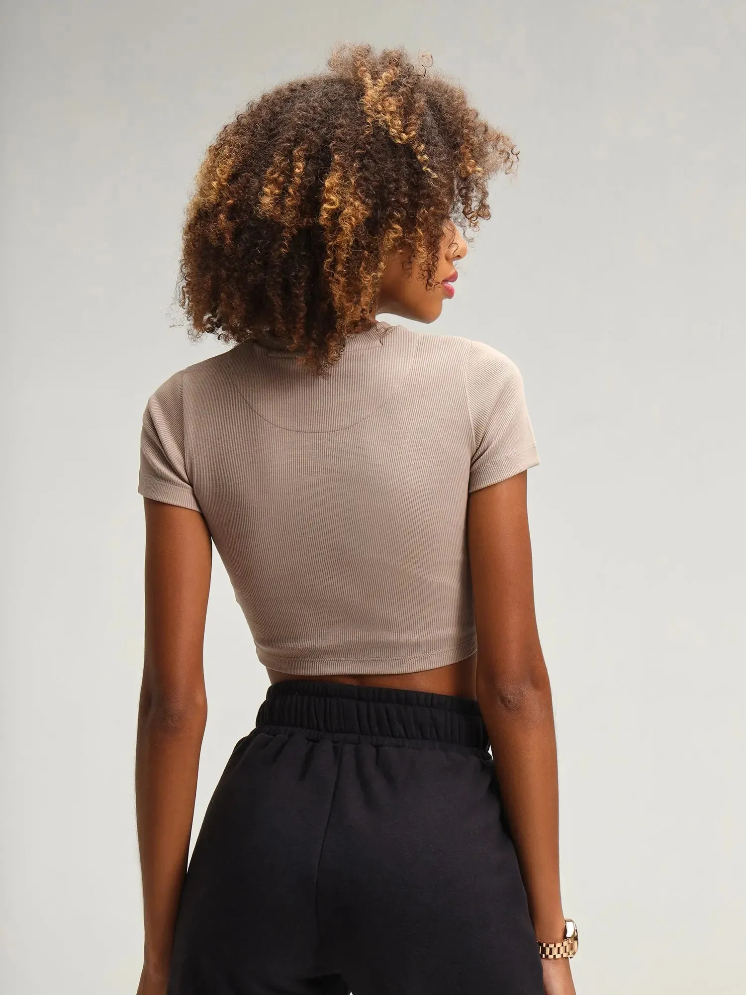 Vienna Mocha Snug Crop Top