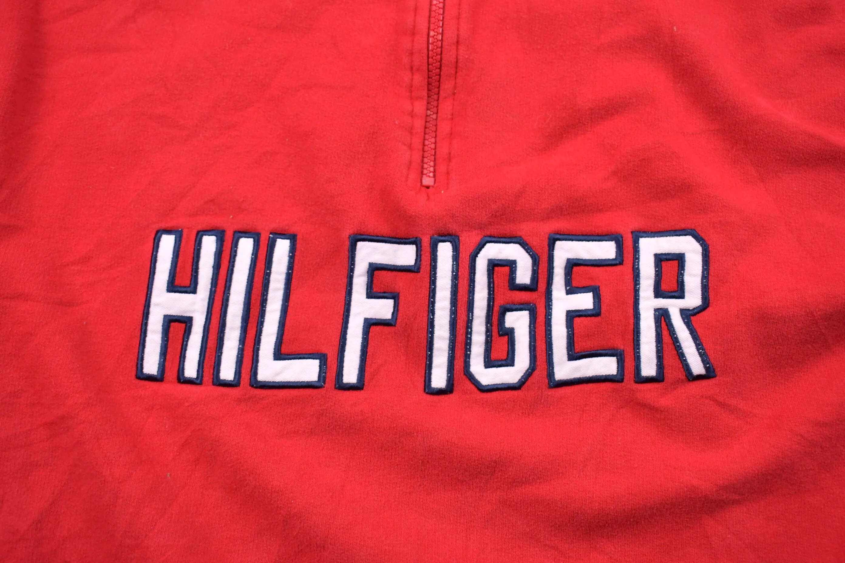 Vintage 1990s Tommy Hilfiger Embroidered Quarter Zip Sweatshirt / 90s Sweatshirt / Souvenir / Athleisure / Vintage Tommy Hilfiger