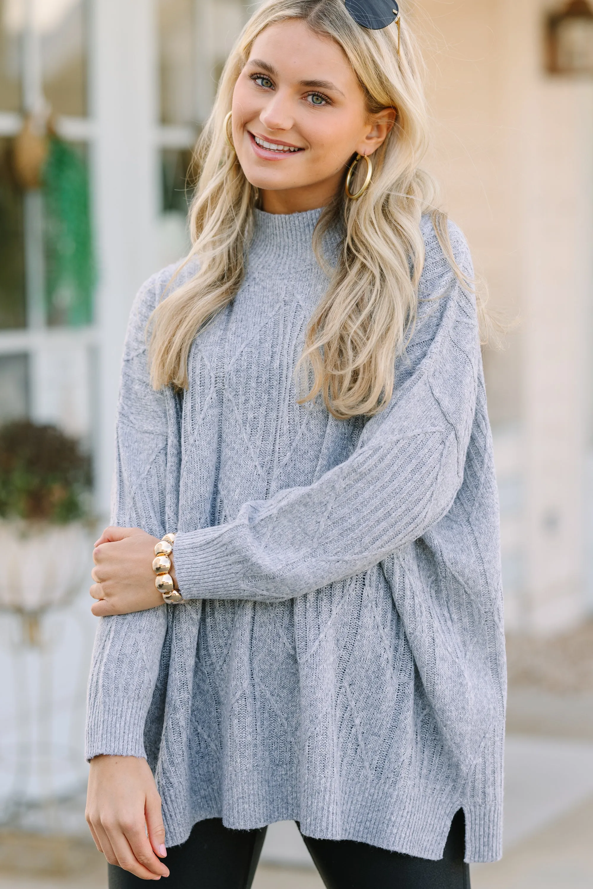 Walk The Walk Heather Gray Sweater