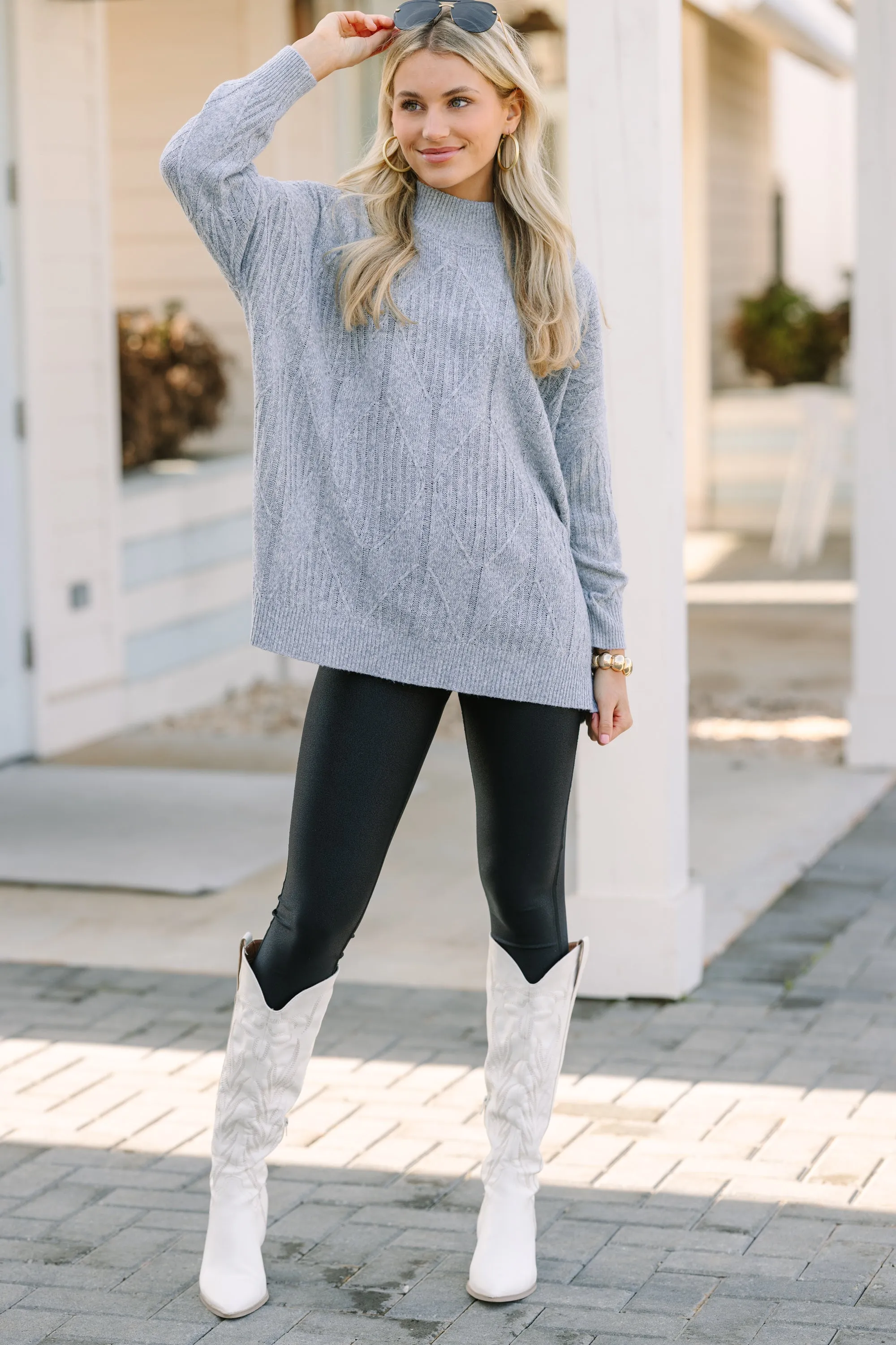 Walk The Walk Heather Gray Sweater