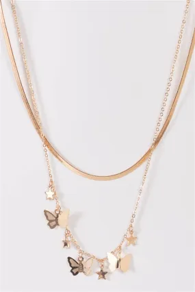 Wholesale Butterflies & Stars Necklace - Gold