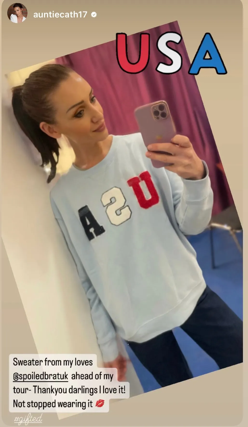 Wildfox USA Cody Sweatshirt as seen on Catherine Tyldesley