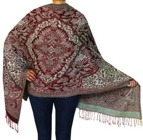 Womens Boiled Wool Shawl Scarf Gift India Clothes (76 x 28 inches)