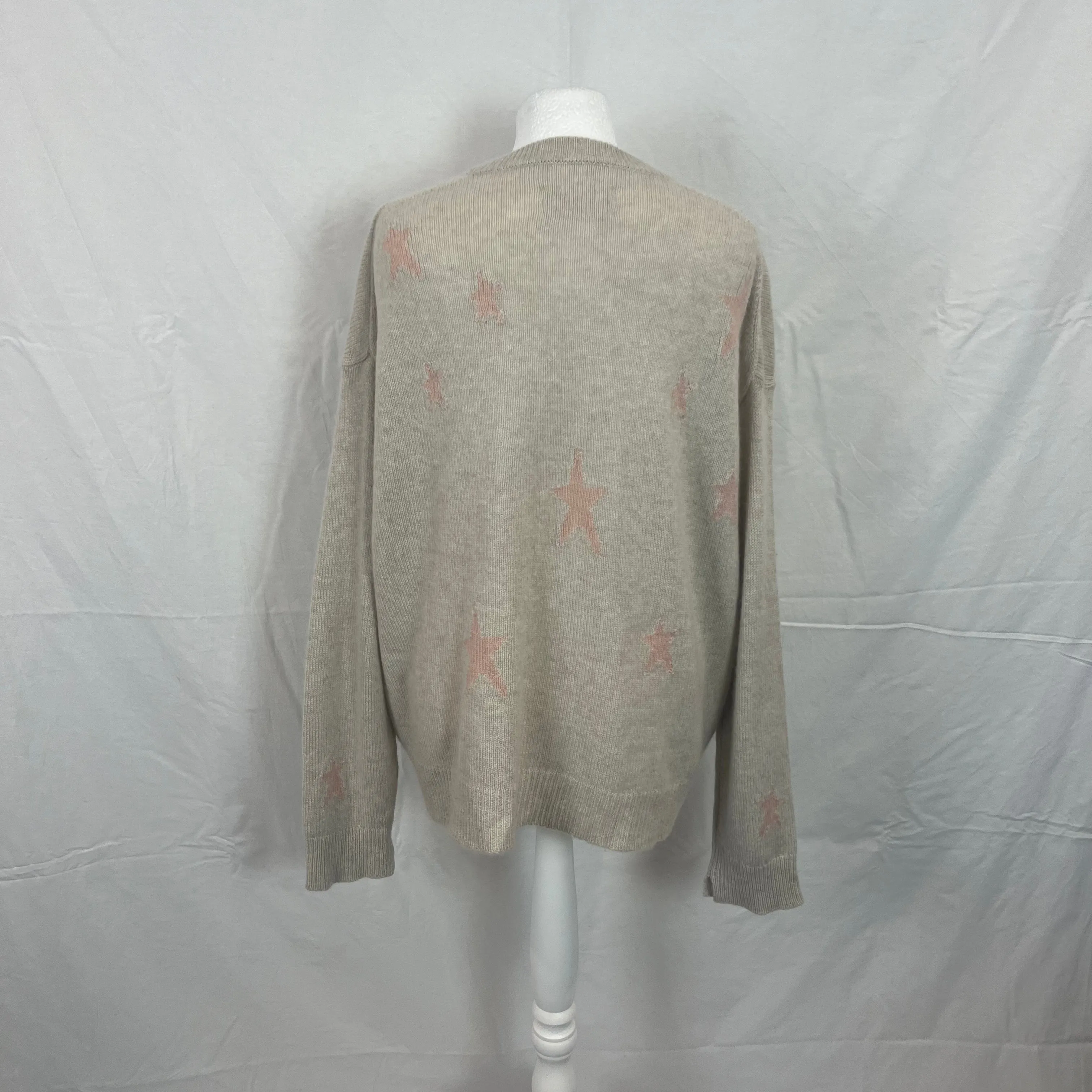 Zadig & Voltaire Cream Markus C Star Cashmere Sweater M/L