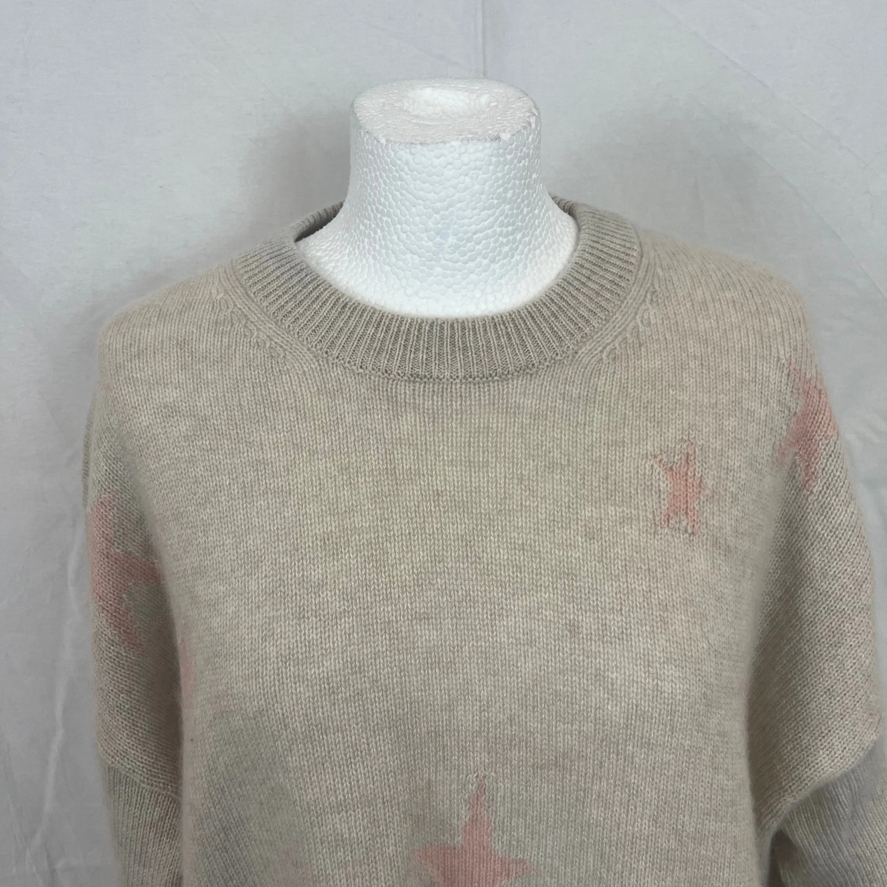 Zadig & Voltaire Cream Markus C Star Cashmere Sweater M/L